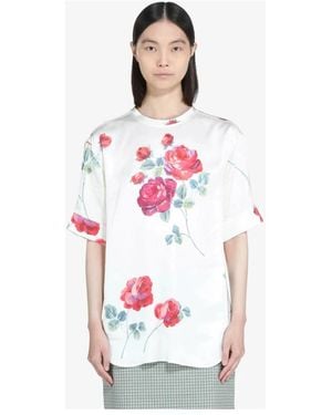 N°21 Floral Rose-Print Blouse - Wit