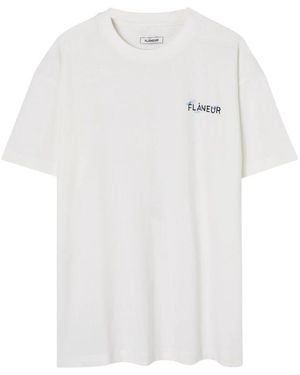 flâneur Bedrucktes weißes hemd flâneur