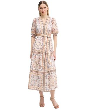 Hale Bob Kleedjes ,Veelkleurig ,Katoen Bess Midi Jurk - Roze