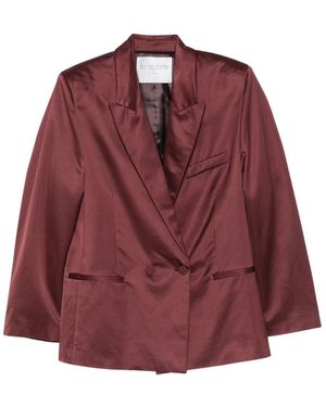 forte_forte Satin Double-Breasted Blazer - Rood