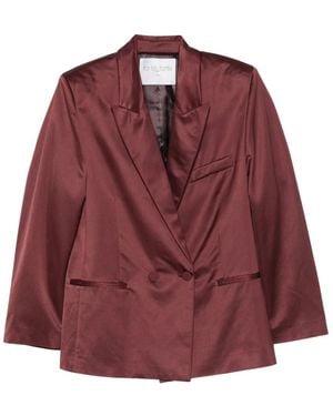 forte_forte Satin Double-Breasted Blazer - Rood