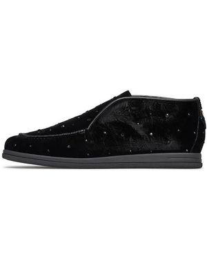 Loriblu Kristallverzierte Samt-Loafer - Schwarz