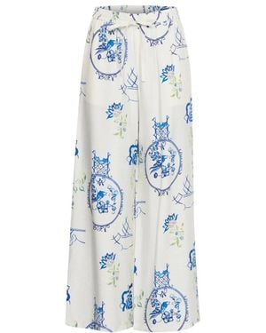 Ichi Wide Trousers - Blue