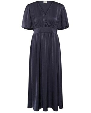 Kaffe Kabelle Wrap Jurk - Blauw