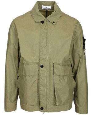 Stone Island Waxed Pigment Cotton Tela Coach Jacket - Groen