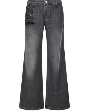 Ermanno Scervino Jeans ,Zwart ,Wide Leg Jeans - Grijs