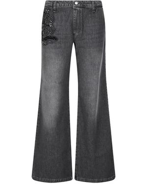 Ermanno Scervino Jeans ,Zwart ,Wide Leg Jeans - Grijs
