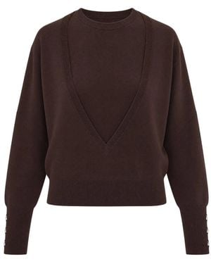 Patrizia Pepe Round-Neck Knitwear - Marrón