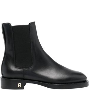 Furla Schoenen ,Zwart ,Leer Heritage Chelsea Enkellaarzen