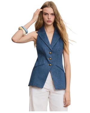Veronica Beard Costa Denim Vest - Blauw