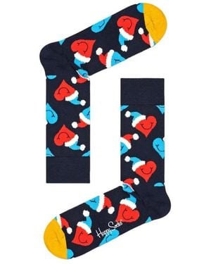 Happy Socks Weihnachts-herzen crew socken urlaub - Blau