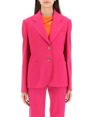 Versace Jassen ,Roze ,Luxe Zwarte Designer Jas