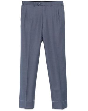 Brioni Blauwe Wollen Broek Met Zakken
