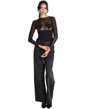 UNDRESS Langarm-Body Mit Herz-Detail - Schwarz
