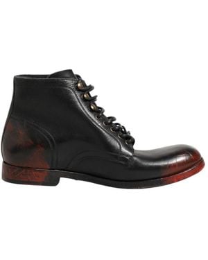 Dolce & Gabbana Lace-Up Boots - Black