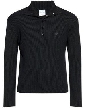 Courreges V-Neck Knitwear - Negro