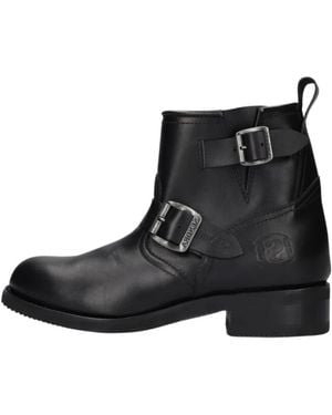 Sendra Schwarze Biker Boots Mit Metallschnallen