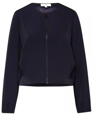 Comma, Boxy Blouson Jacke - Blau