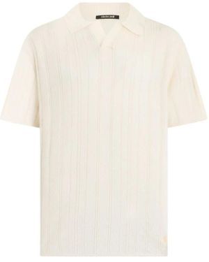 Roberto Cavalli Crème Ribbed Polo - Wit