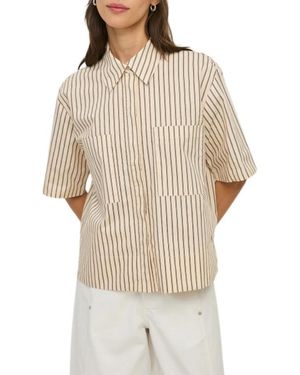 Yerse Overhemden ,Veelkleurig ,Katoen Maggie Shirt - Naturel