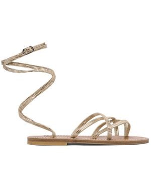 K. Jacques Goldene Ledersandalen Für Frauen - Mettallic