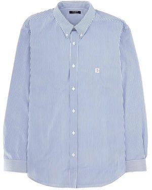 Balmain Gestreepte Button-Down Blouse - Blauw