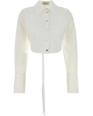 Blumarine Overhemden ,Wit ,Katoen Poplin Shirt