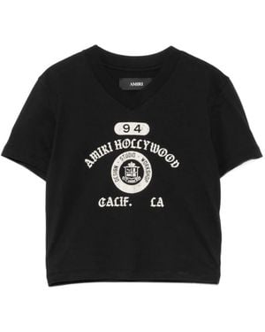 Amiri Cropped V-Hals T-Shirt - Zwart