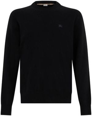 Burberry Clifford Ekd Cashmere Trui Met Ronde Hals - Zwart