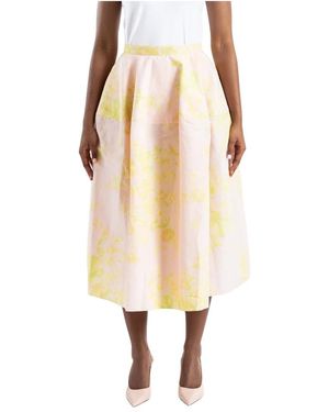 Erdem Rokken ,Veelkleurig ,Geplooide Midi-Rok - Naturel