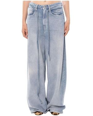 CYCLE Big Low Belted Wide Jeans - Blau