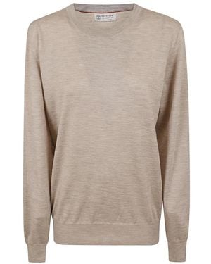 Brunello Cucinelli Trui Met Ronde Hals - Bruin
