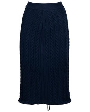 KENZO Rokken ,Blauw ,Katoen Lace Up Midi Rok