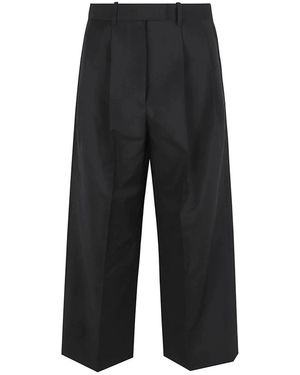 Givenchy Broeken ,Zwart ,Wol Cropped Double Pleat Pants
