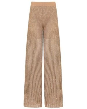 D.exterior Wide Trousers - Natural
