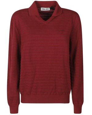 Miu Miu Strickware Mit V-Ausschnitt - Rot