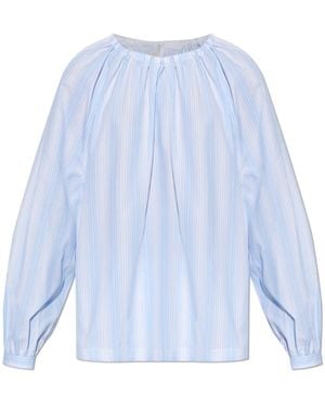 Marni Overhemden ,Blauw ,Katoen Gestreept Katoen-Poplin Overhemd