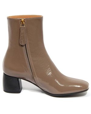 Maliparmi Schoenen ,Bruin ,Leer Vintage Effect Enkellaarsjes