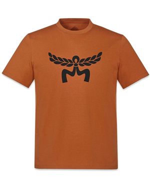 MCM Tops ,Bruin ,Katoen T-Shirt Met Laurel-Logo Gemaakt Van Biologisch Katoen