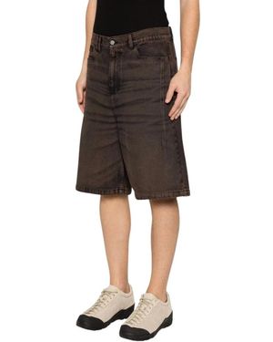 A_COLD_WALL* Korte Broeken ,Bruin ,Katoen Cromer Dyed Panelled Shorts - Zwart