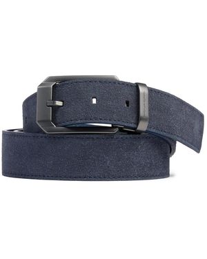 Piquadro Accessoires ,Blauw ,Suède Suède Leren Riem