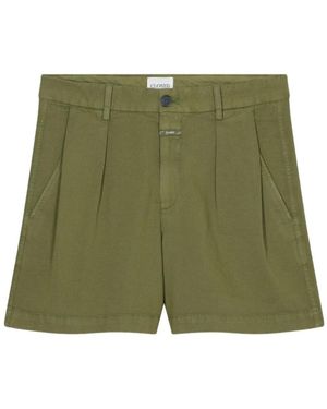 Closed Linnen Shorts - Groen