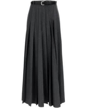 Self-Portrait Rokken ,Grijs ,Wol Geplooide Maxi Rok - Zwart