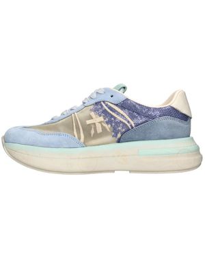 Premiata Schoenen ,Veelkleurig ,Suède Sneakers - Blauw