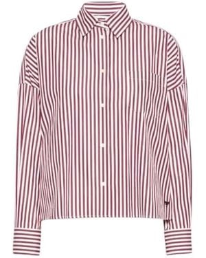 Weekend by Maxmara Overhemden ,Veelkleurig ,Katoen Katoenen Poplin Blouse Shirt - Rood