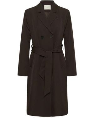 Kaffe Belted Coats - Negro