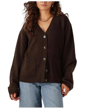 Envii Truien & Vesten ,Bruin ,Wol Bruine Wollen Vest Voor Gezellige Dagen - Zwart