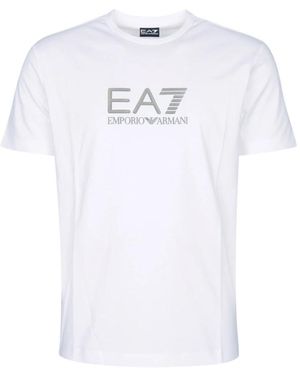 EA7 Tops ,Wit ,Katoen Train Lux Tee Ss Big Logo