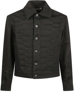 McQueen Frogging Detail Denim Jacke - Schwarz