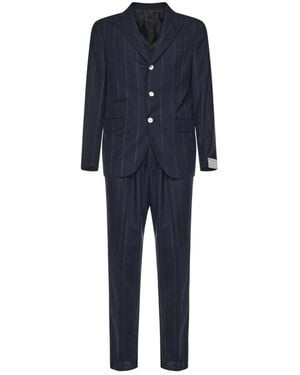 Eleventy Single Breasted Suits - Blue